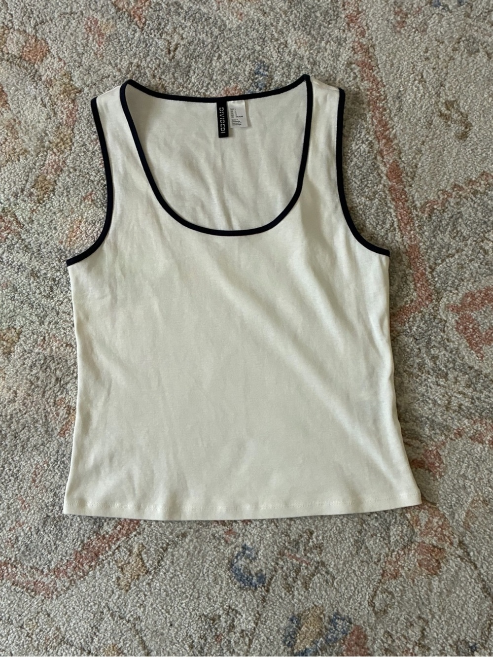 H&M White Tank with Navy Trim